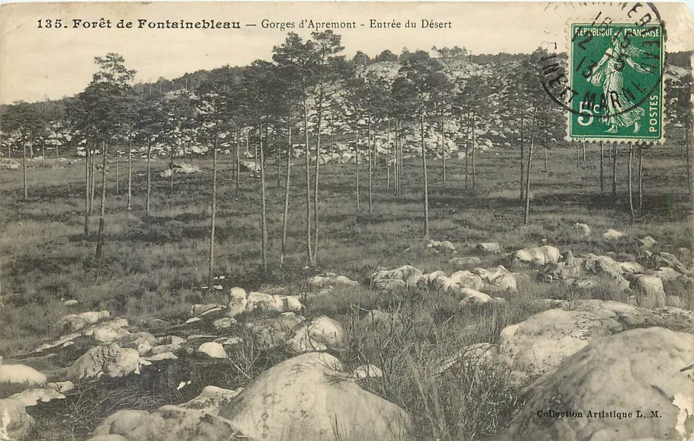 Forêt de Fontainebleau — Gorges d'Apremont — Entrée du Désert — Collection Artistique L. M. - Vorderseite