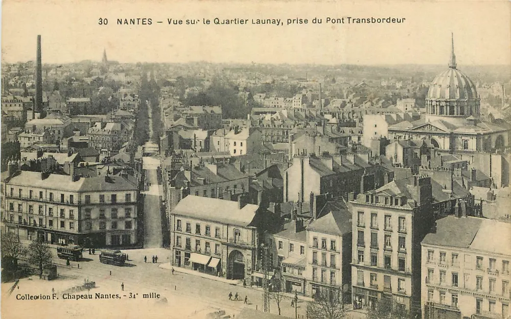 NANTES — Ansicht des Viertels Launay, aufgenommen vom Pont Transbordeur — Sammlung F. Chapeau, Nantes, 34e mille - Vorderseite