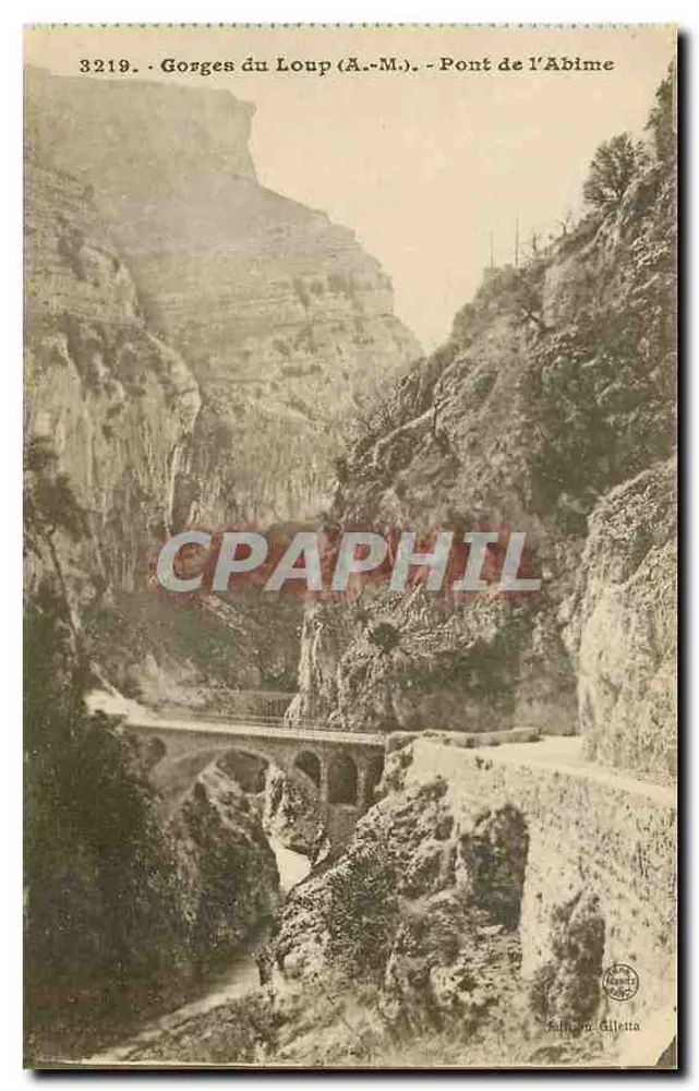Gorges do Loup (A.-M.) - Ponte da Abime — Editor Giletta, n° 3219 - Frente