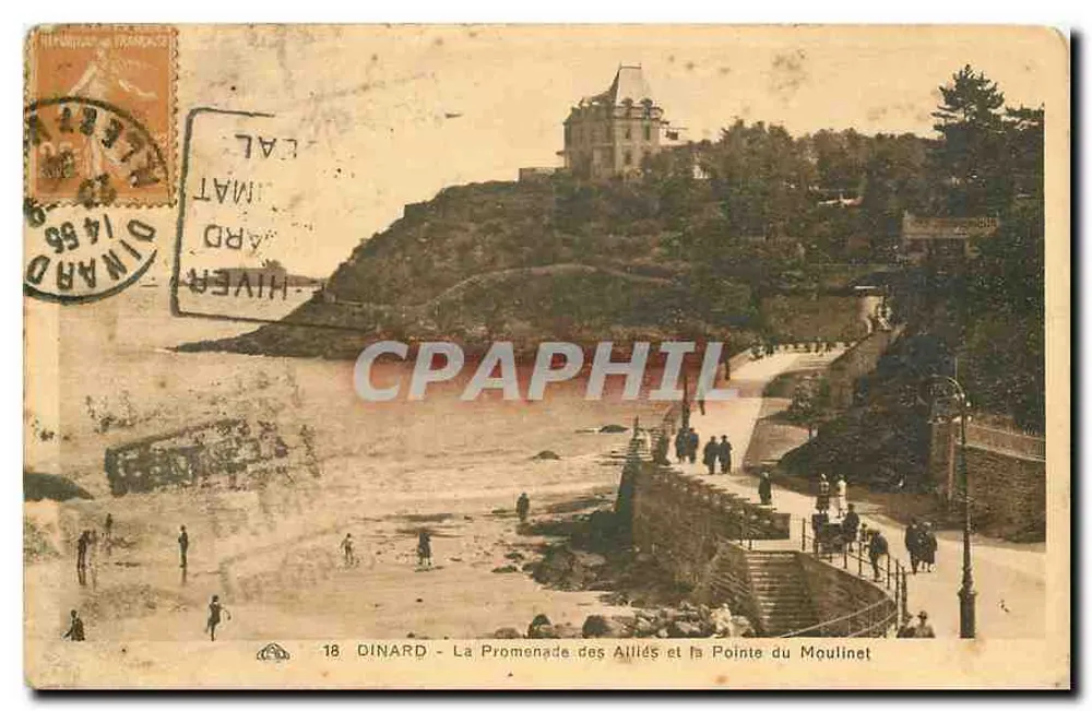 Dinard - Ansicht der Promenade des Alliés und der Pointe du Moulinet — unbekannter Verlag, Nr. 18 - Vorderseite