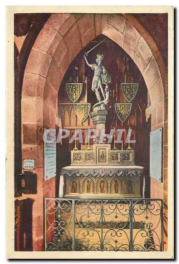 Statue des heiligen Georg in einer Kapelle — Verlag G. Lévy, Nr. 3 - Vorderseite