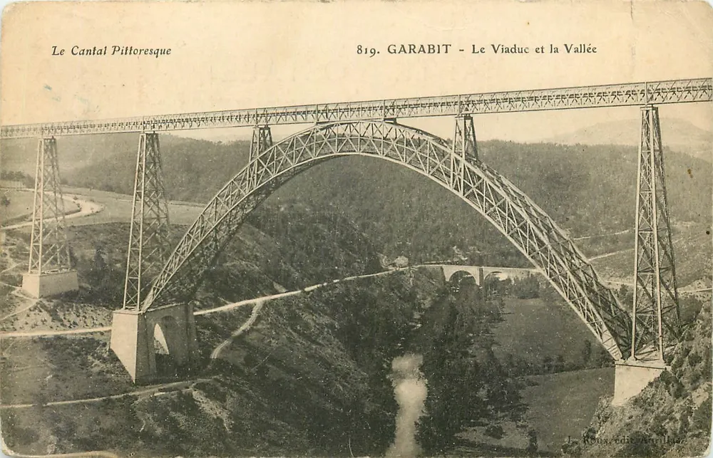 Garabit — Der Viadukt und das Tal — Das pittoreske Cantal — Verlag J. Roux, Verlag Annecy, Nr. 819 - Vorderseite