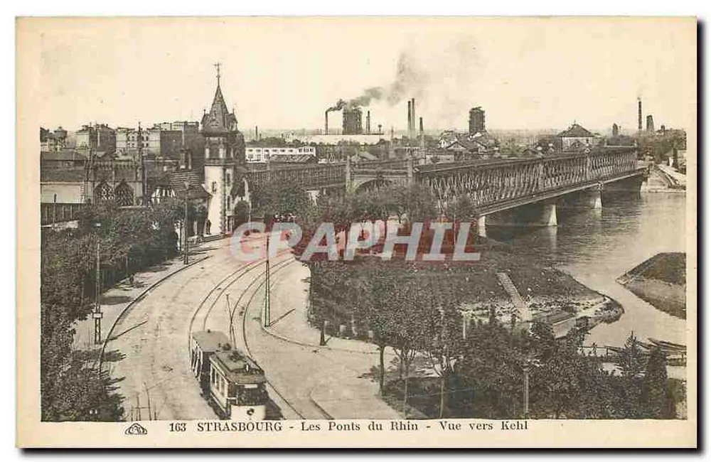 Strasbourg - Die Rheinbrücken - Blick Richtung Kehl — Graphphil, n° 163 - Vorderseite