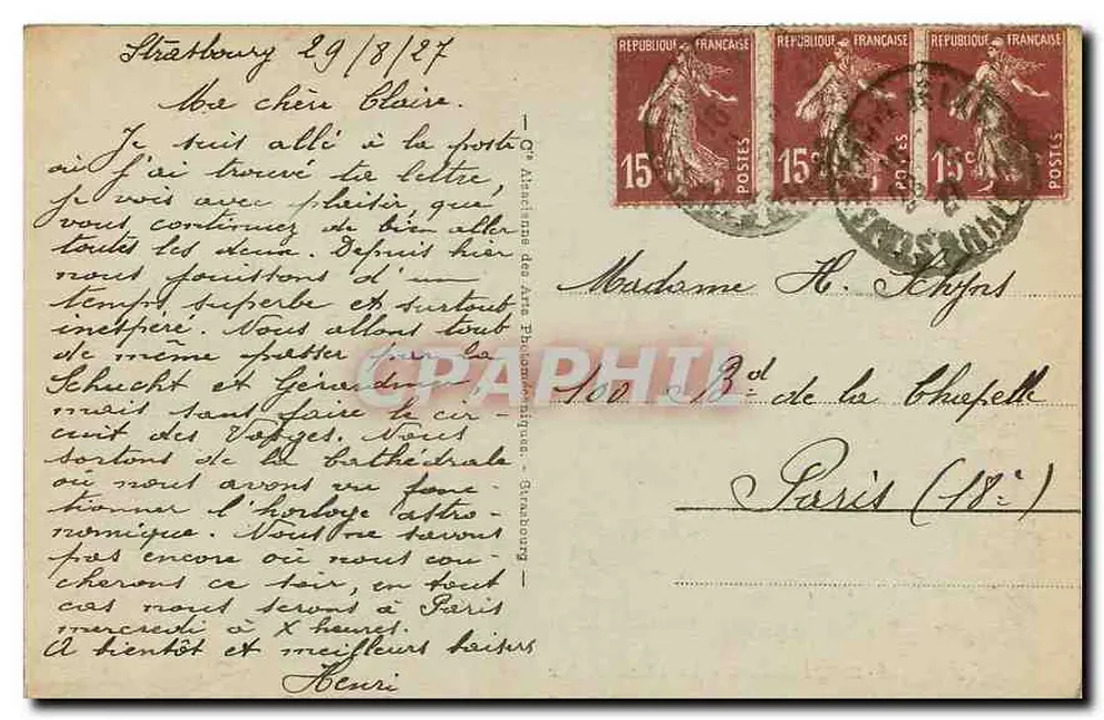 Strasbourg - A Place Kléber — BOKA n°32 - Verso