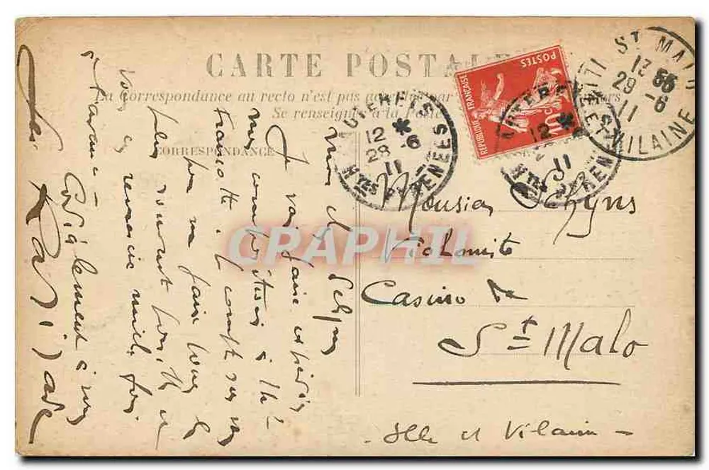 Cauterets — O Casino — Brèche du Monné, 933 m. de alt. - Verso