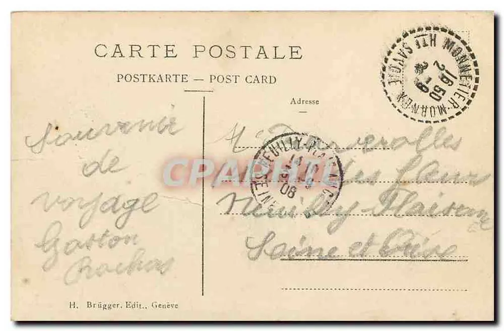 Mt-Salève — Die Turm der Pitons und die Hexe — H. Brügger, Genf, n°416 - Rückseite