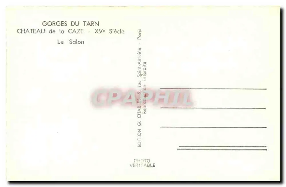 Château de la Caze — Le Salon — XVᵉ siècle - Verso