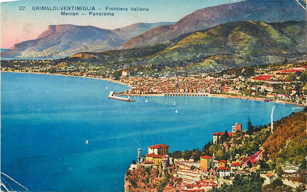 Grimaldi-Ventimiglia — Frontière Italienne — panoramique — Munier - Recto