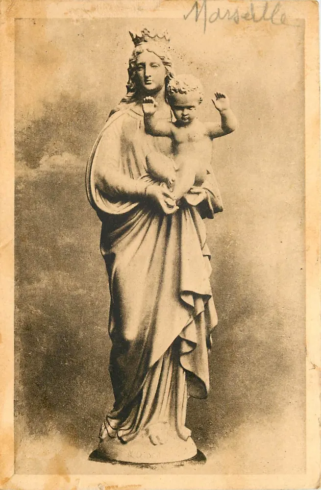 Estátua de Nossa Senhora da Garonne — Marselha — editor desconhecido, número de série não visível - Frente