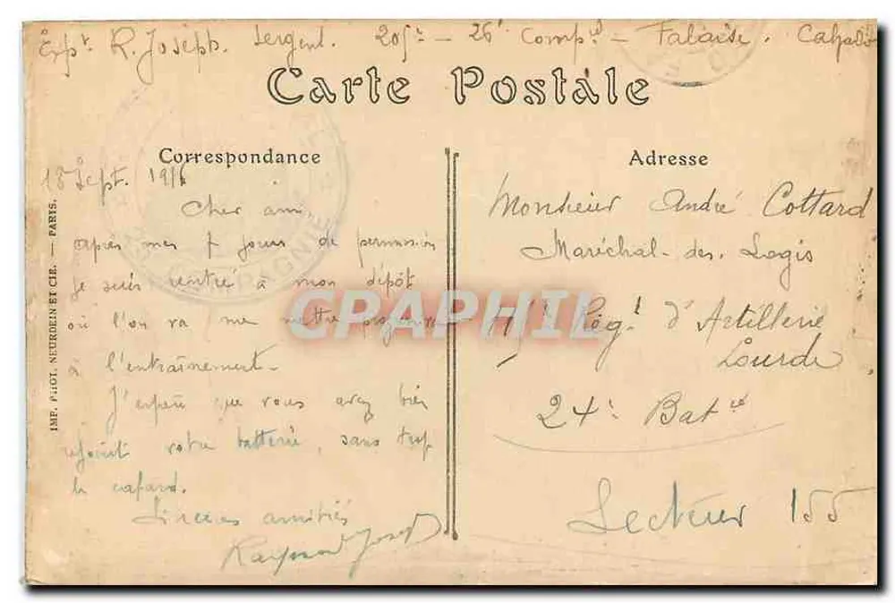 FALAISE — Das Schloss, Ansicht vom Mont Myra — ND. Phot - Rückseite