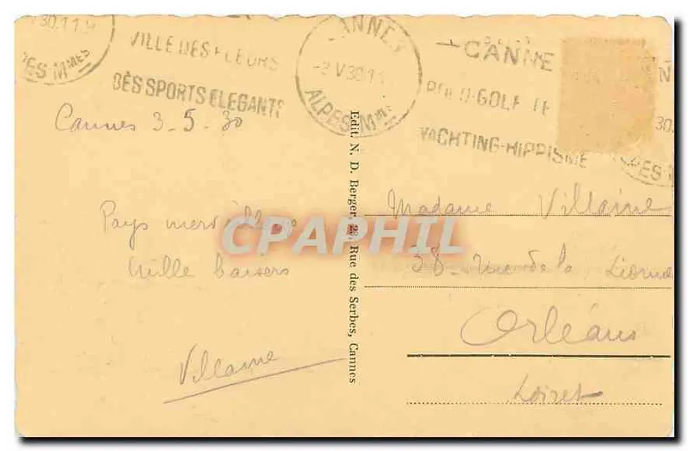 Ilha de Sainte-Honorat — O Castelo — editor desconhecido, n°4 - Verso