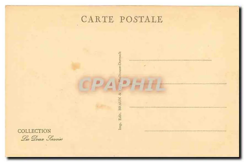 Lake Annecy — Talloires — view of the lake with snow-capped mountains — publisher Braun & Cie, Mulhouse-Dornach - Back
