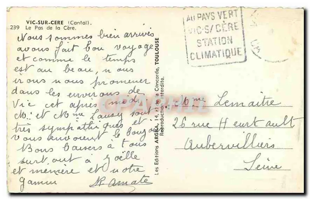 Le Pas de la Cère — Vic-sur-Cère (Cantal) — ARORA - Verso