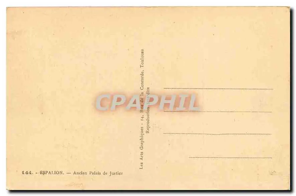 Espalion — Oud gerechtshof — Les Arts Graphiques, Toulouse - Achterkant