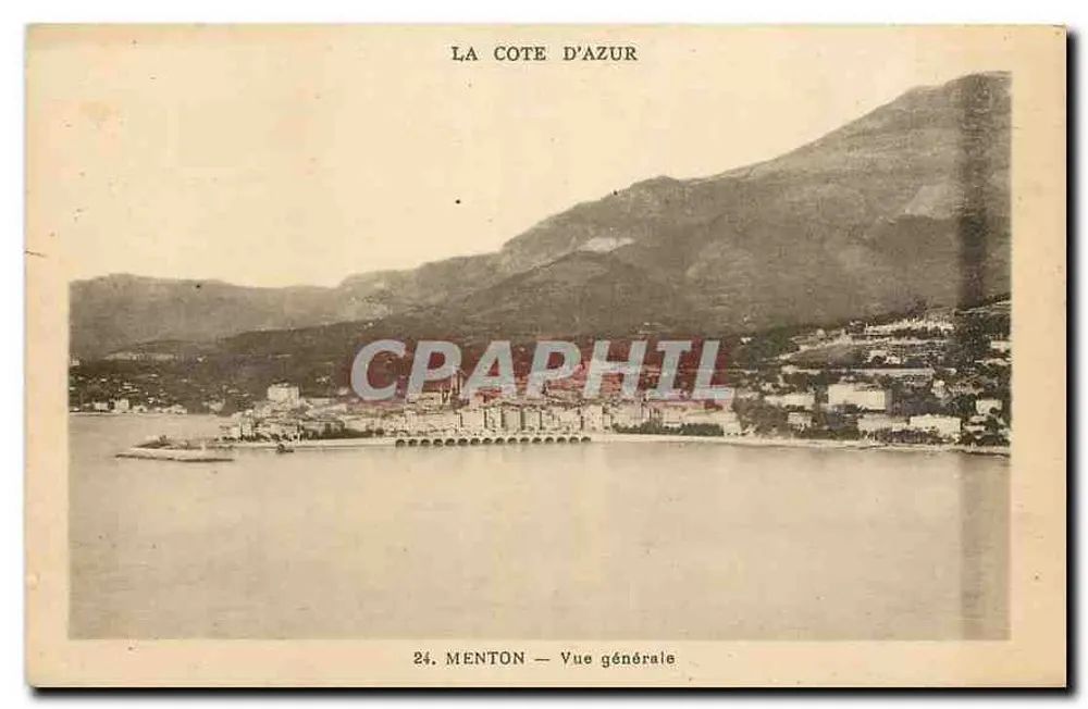 Menton — Vista geral — Munier, Editor de Arte, Nice - Frente
