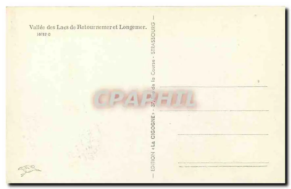 Vallée des Lacs de Retournemer et Longemer — Édition « La Cigogne » — Strasbourg - Verso