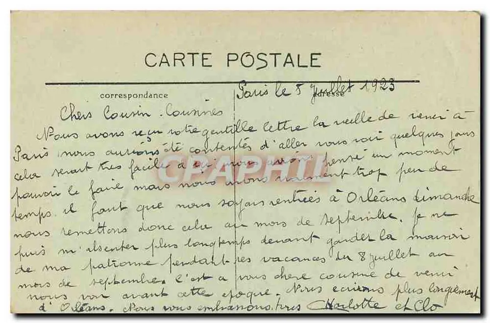 Paris — Panorama da Seine em direção à Cidade — C.M. n°147 - Verso