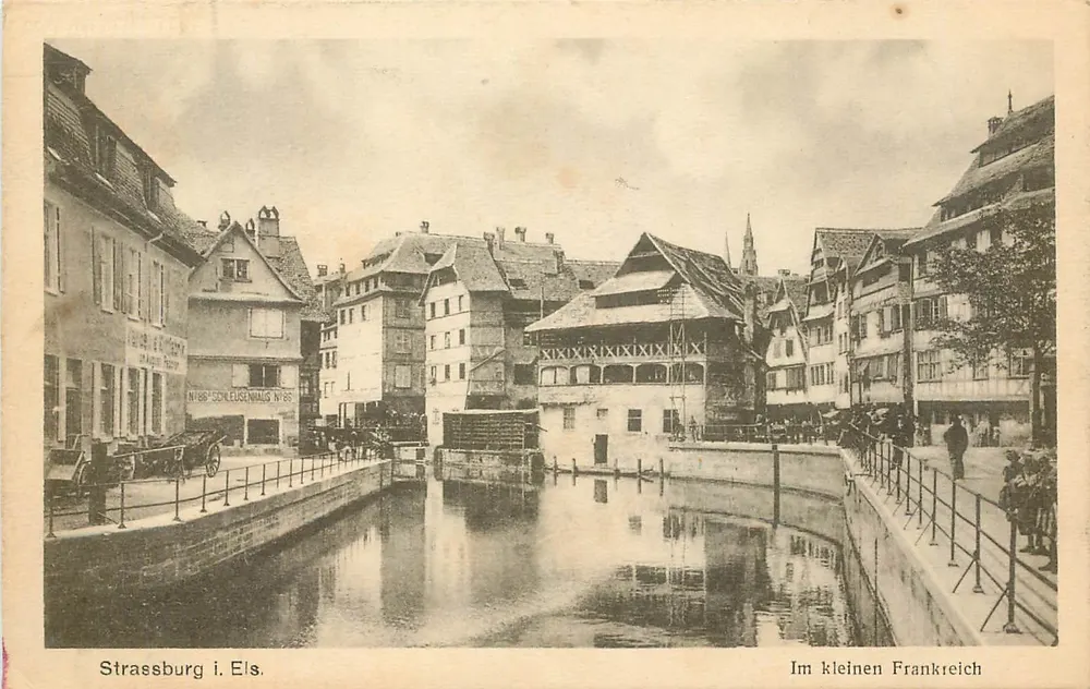 Strassburg i. Els. — Vue du canal avec maison à colombages — éditeur N° 86 - Recto