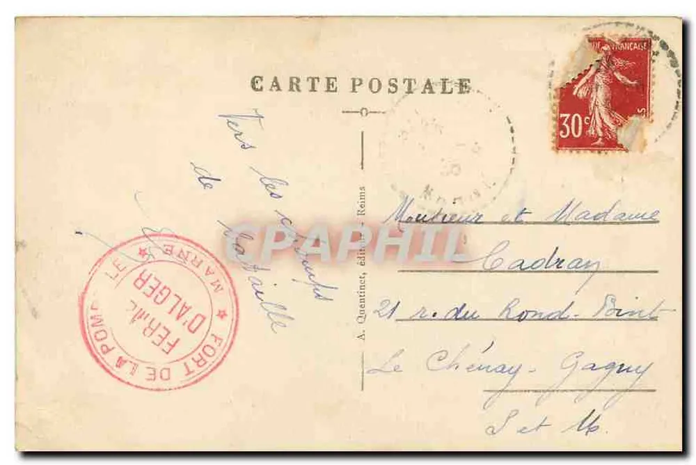 Reims (Marne) — A Porta Mars — editor A. Quantinet, n°14 - Verso