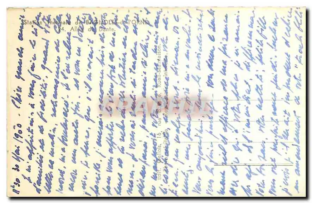 Dante-Allee — Therapeutische Station von Bagnoles-de-l'Orne — Verlag: Edit. Galois, 16, Straße Émile-Russel-Maison, Bagnoles-de-l'Orne - Rückseite