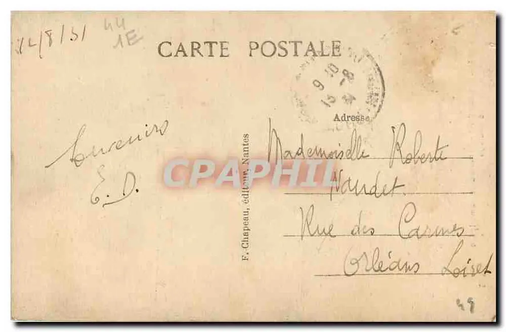 NANTES — Cathédrale — Tombeau de Lamoricière Le Courage — F. Chapeau, n°388 - Verso
