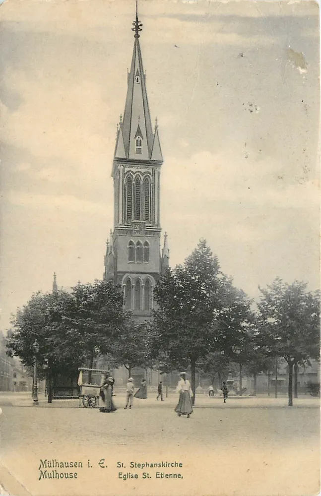 Mulhouse — Church of St. Étienne — C. Sirendinger, publisher Mulhouse - Front