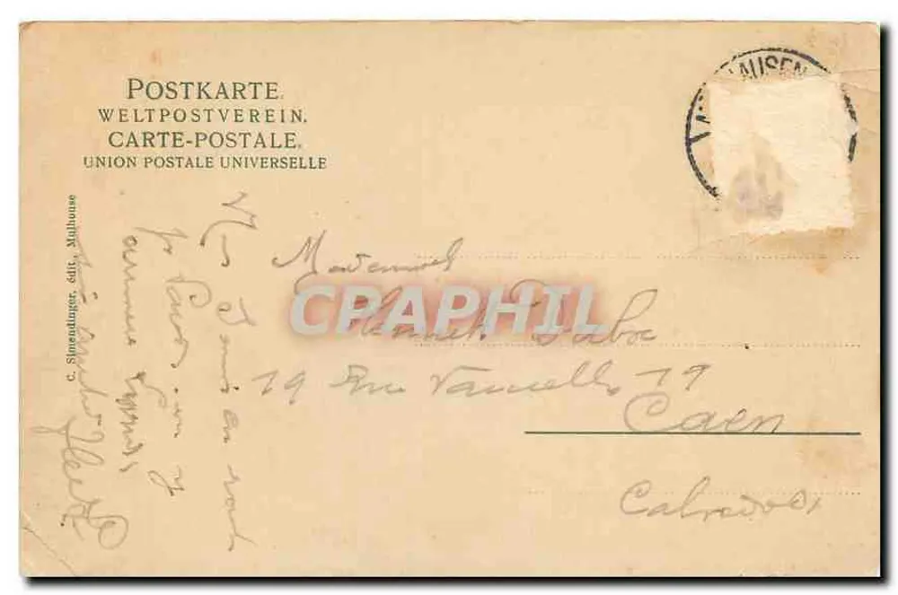 Mulhouse — Church of St. Étienne — C. Sirendinger, publisher Mulhouse - Back