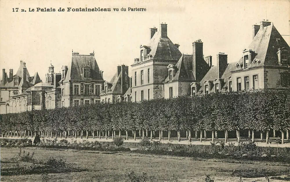 Le Palais de Fontainebleau vu du Parterre — Collection Anatole E. — n° 17 b - Recto