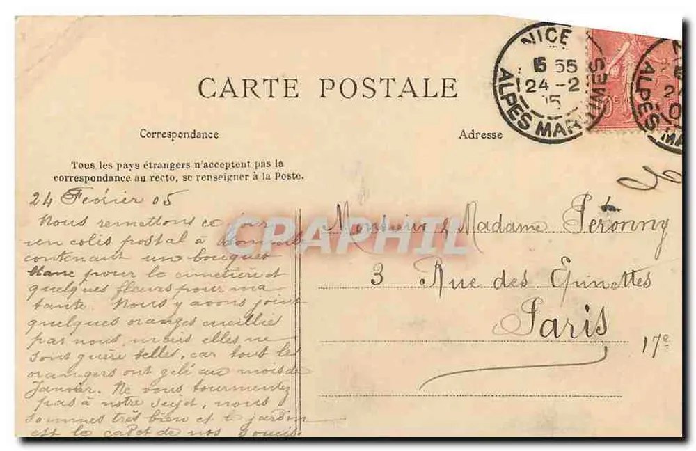NICE — La Grotte des Jardins — Hélio E. La Daley, Paris, n°37 - Verso