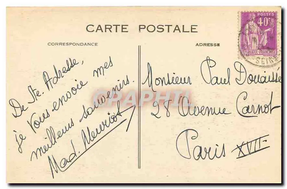 Sainte-Adresse. Kapelle Notre Dame des Flots und Panoramablick — C. M. T. Halle, Nr. 112 - Rückseite