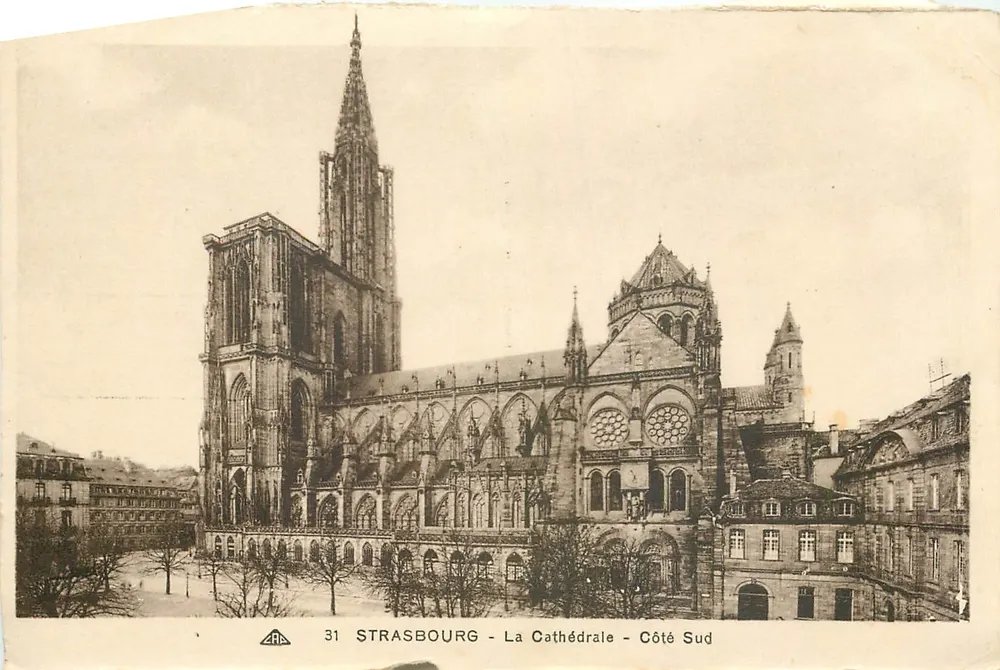 Estrasburgo - La Catedral - Lado Sur — editor C° Alsantiens des Arts Photomécaniques, n°31 - Anverso