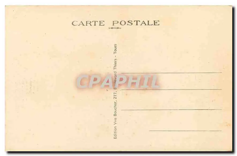 Tours (Loire, Seite St-Cyr) — Panorama der Loirer Hügel — A. B. - Rückseite