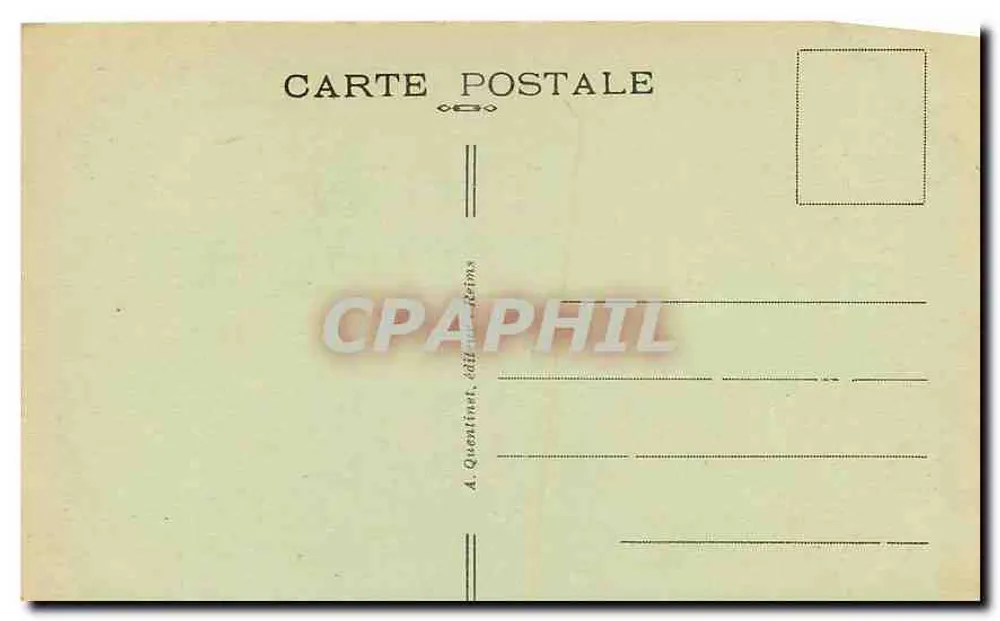Reims — A Catedral — A. Quentinat, edição Reims, n° 122 - Verso