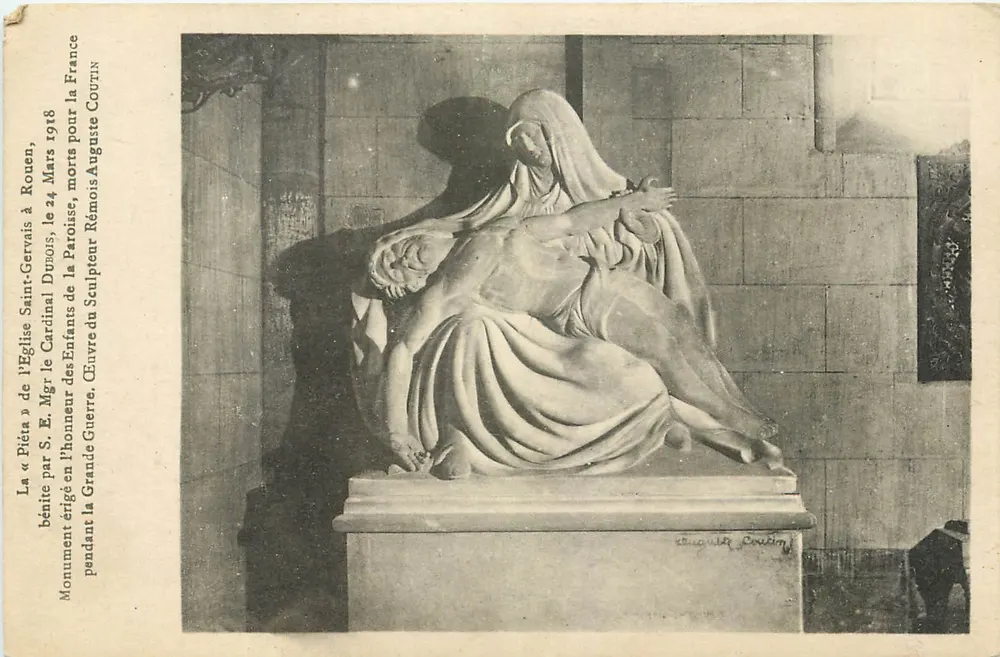 La Piéta — Monument érigé à l'église Saint-Gervais à Rouen — Sculpteur Auguste Coutin - Recto