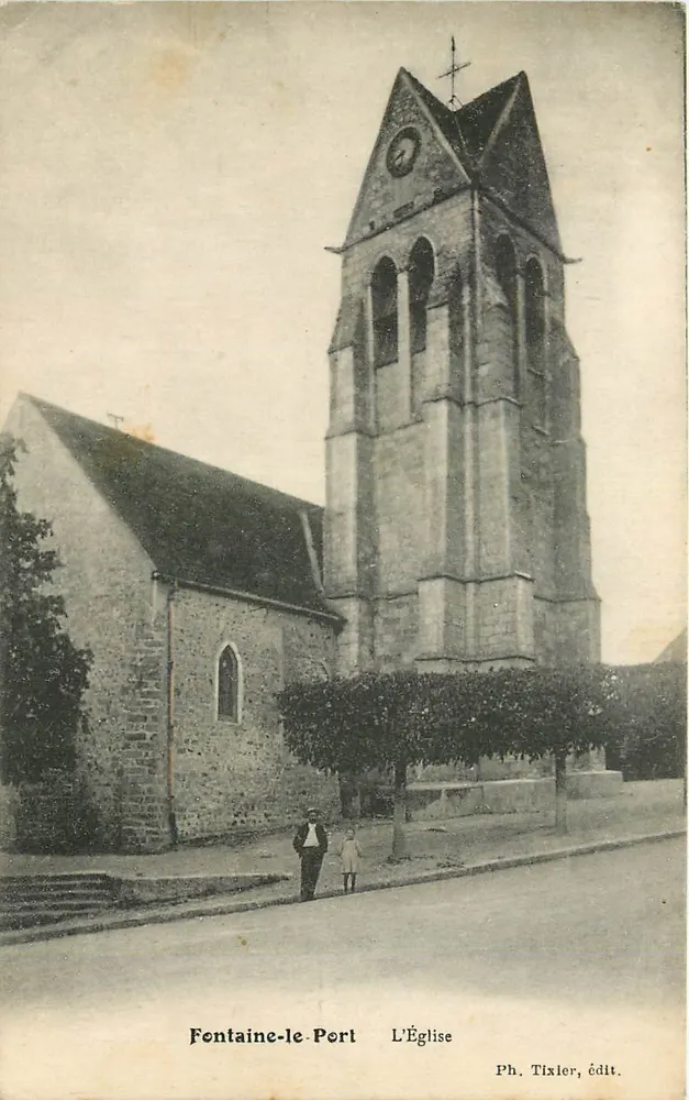 Fontaine-le-Port — L'Église — Ph. Tixler, édit. - Recto