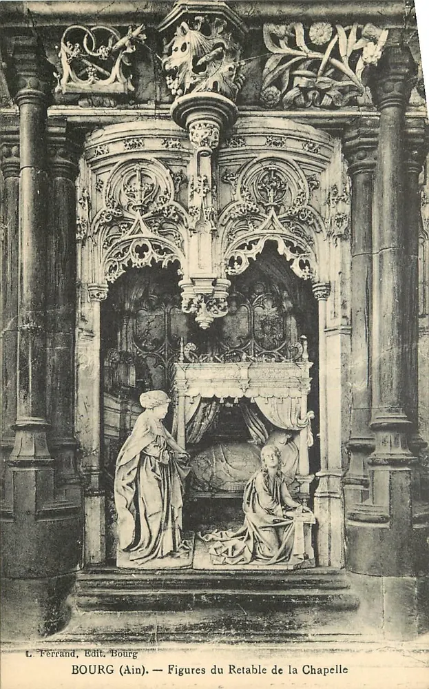 Bourg (Ain) — Widok figór z retable kaplicy — L. Ferrand, Wydawnictwo Bourg - Awers
