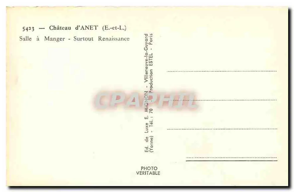 Château d'Anet — Salle à Manger Renaissance — E. Mignon - Verso