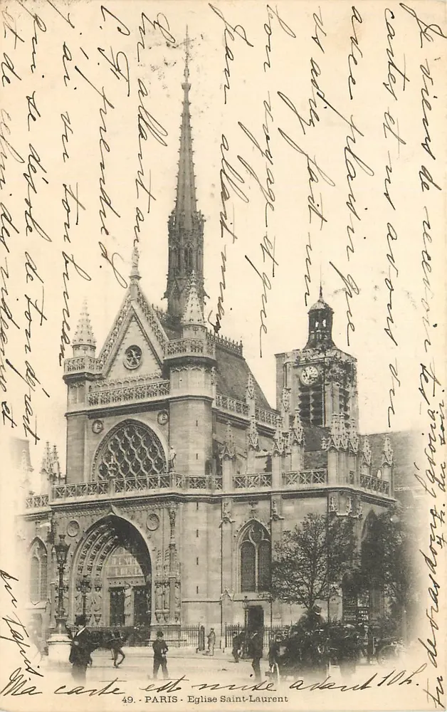 Parijs - Kerk van Saint-Laurent — n°49, onbekende uitgever - Voorkant