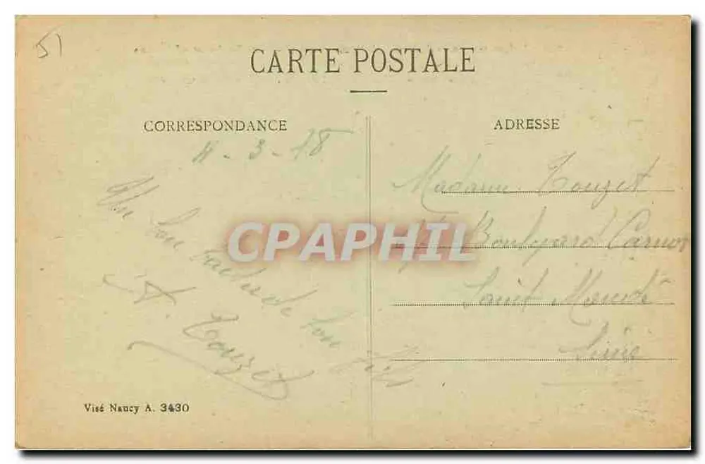 Reims dans ses années de bombardements 1914-17 — La Cathédrale incendiée et bombardée par les Allemands, au milieu des ruines - Verso