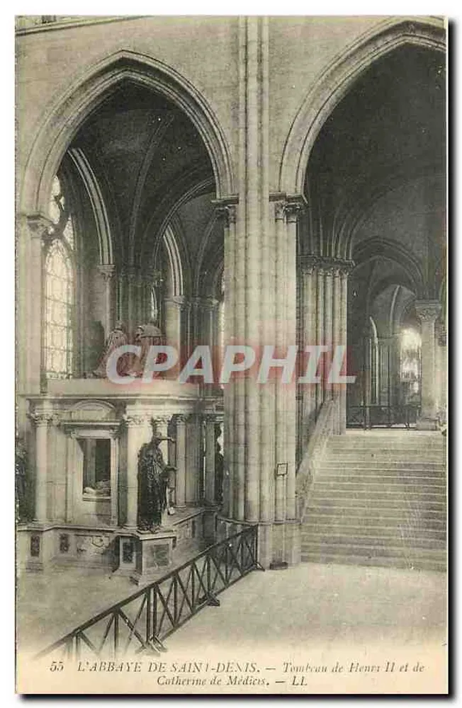 DIE ABBAYE VON SAINT-DENIS — Grabmal von Henri II und Catherine de Médicis — LL - Vorderseite