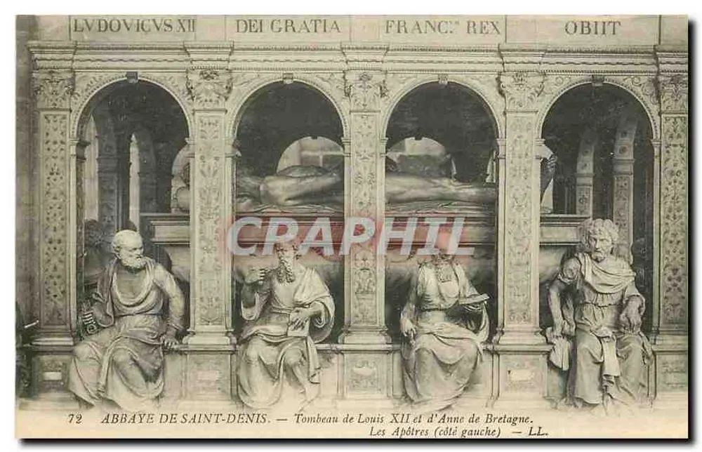 Abbaye de Saint-Denis — Grabmal von Ludwig XII. und Anne von Bretagne. Die Apostel (linker Seite) — LL. - Vorderseite