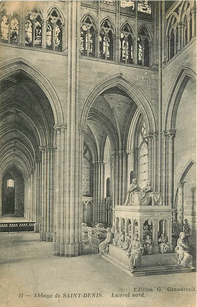 Abadia de SAINT-DENIS — Lateral norte — Edição G. Grandtrait, n°21 - Frente