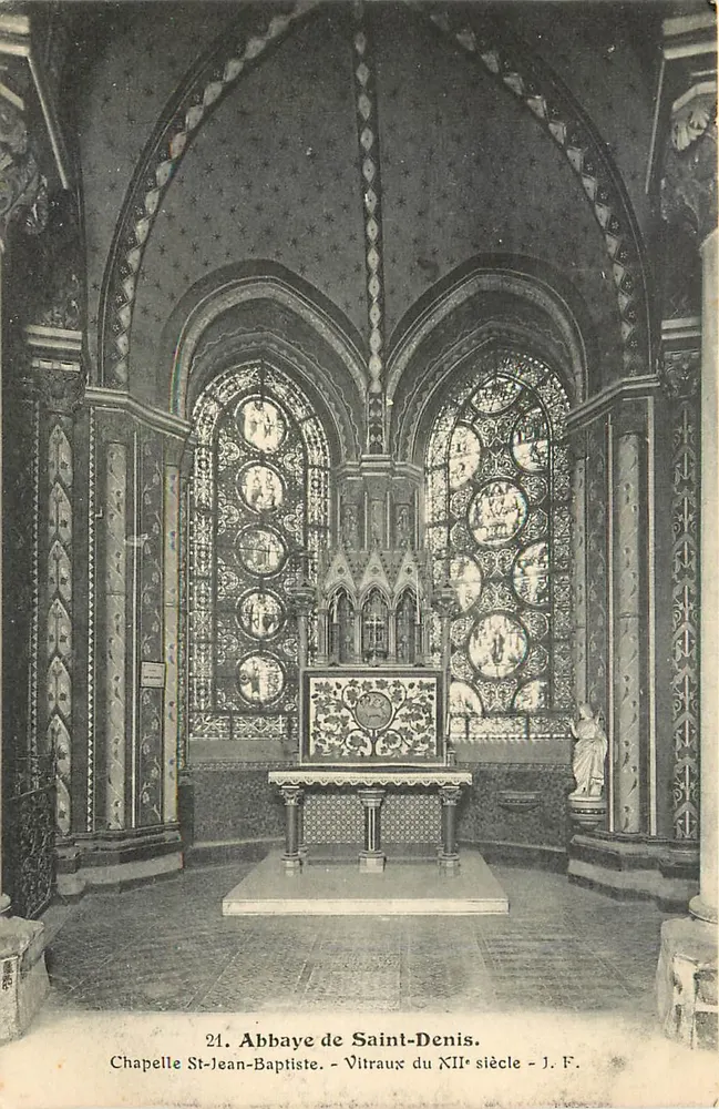 Capela de São João Batista — Abadia de São Denís — Vitral do século XIII — J.F. - Frente