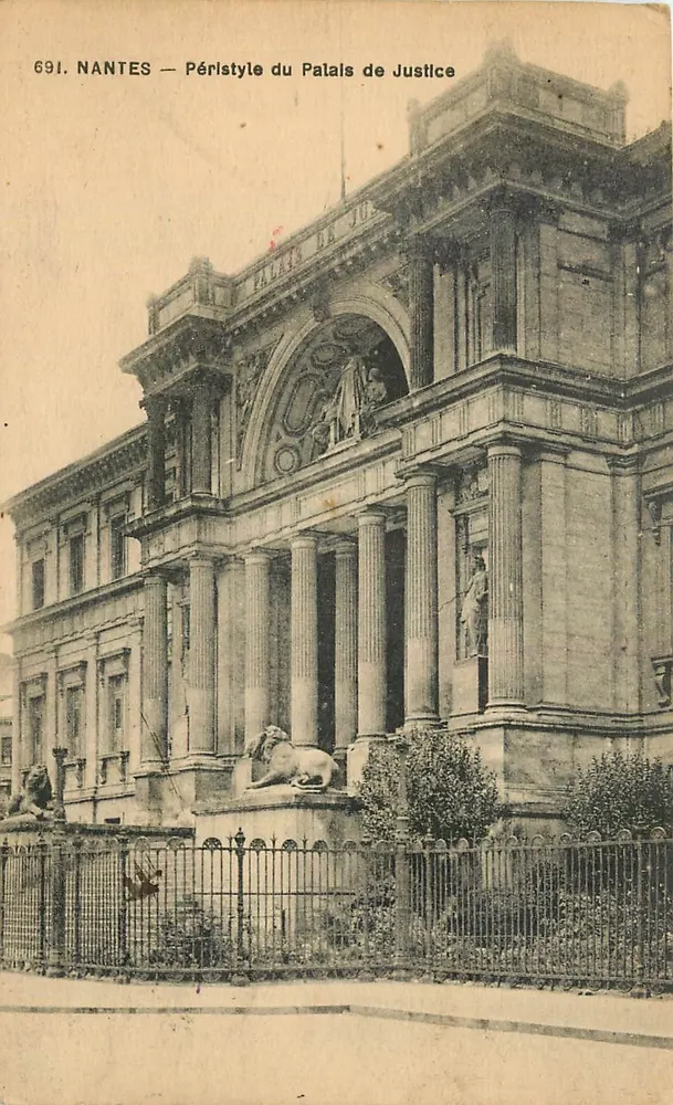 NANTES — Pórtico do Palácio de Justiça — Chappoen, Imp. Edi. Nantes, n°691 - Frente
