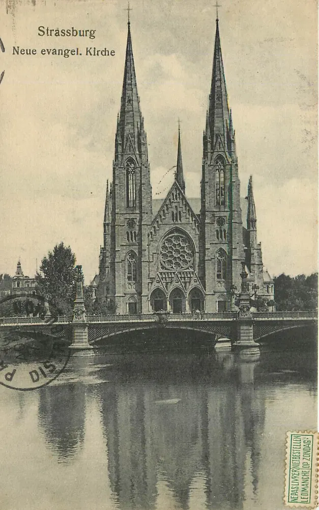 Estrasburgo — Nova Igreja Evangélica — editor desconhecido, número de série não visível - Frente