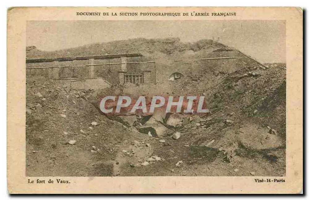 Das Fort von Vaux — Dokument der photographischen Abteilung der französischen Armee — Vigné-14-Paris - Vorderseite
