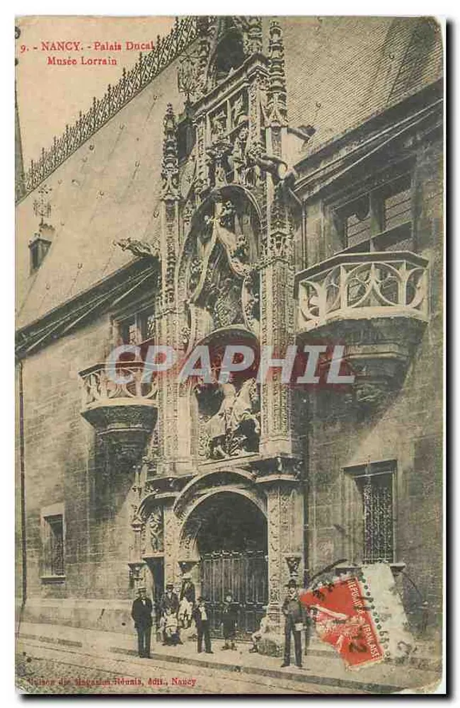 NANCY - Palácio Ducal, Museu Lorrain — editor: Magasin Monna, Nancy, n°9 - Frente