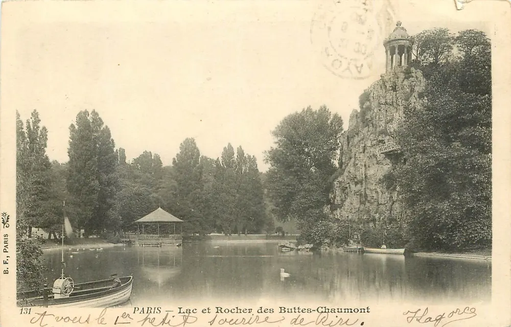 PARIS — Lac et Rocher des Buttes-Chaumont — B. F., Paris, n°131 - Recto