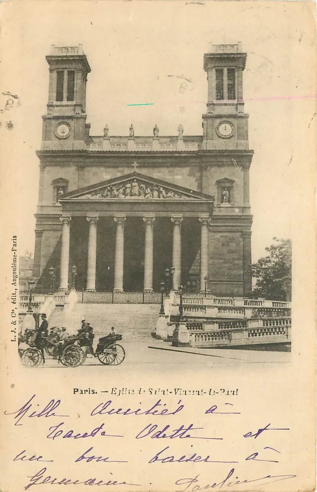 Paris — Igreja de São Vicente de Paulo — L. t. & Cie, Angoulême-Paris - Frente