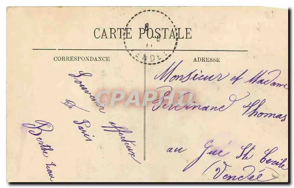 Paris — A Estátua da República — LL - Verso